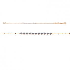 Золотой браслет КЮЗ Del'ta Dд7701858р с бриллиантом Dд7701858р фото