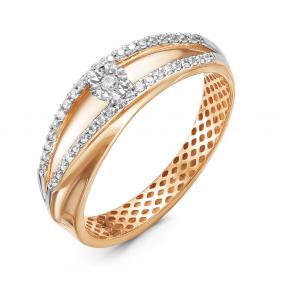 Золотое кольцо КЮЗ Del'ta Dди110027 с бриллиантом Dди110027 фото