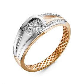 Золотое кольцо КЮЗ Del'ta Dди110033 с бриллиантом Dди110033 фото