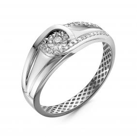 Кольцо из белого золота КЮЗ Del'ta Dди110033б с бриллиантом Dди110033б фото