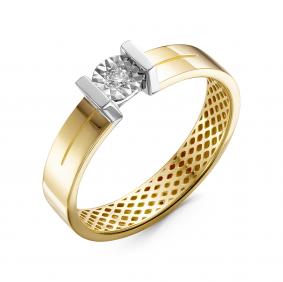 Золотое кольцо КЮЗ Del'ta Dди110035л с бриллиантом Dди110035л фото