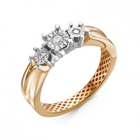 Золотое кольцо КЮЗ Del'ta Dди110054р с бриллиантом Dди110054р фото