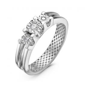 Кольцо из белого золота КЮЗ Del'ta Dди110071б с бриллиантом Dди110071б фото