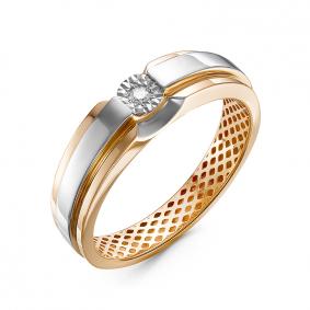 Золотое кольцо КЮЗ Del'ta Dди110077 с бриллиантом Dди110077 фото