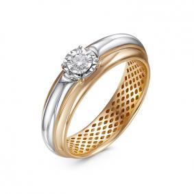 Золотое кольцо КЮЗ Del'ta Dди110522р с бриллиантом Dди110522р фото