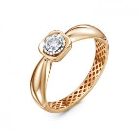 Золотое кольцо КЮЗ Del'ta Dди110646р с бриллиантом Dди110646р фото