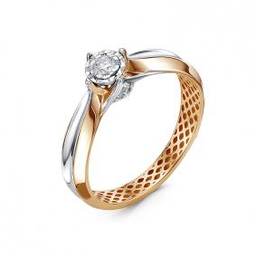 Золотое кольцо КЮЗ Del'ta Dди110648р с бриллиантом Dди110648р фото