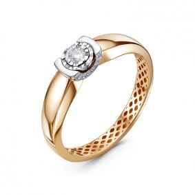 Золотое кольцо КЮЗ Del'ta Dди110649р с бриллиантом Dди110649р фото