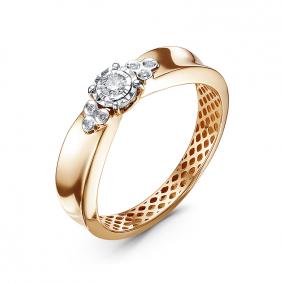 Золотое кольцо КЮЗ Del'ta Dди110650р с бриллиантом Dди110650р фото