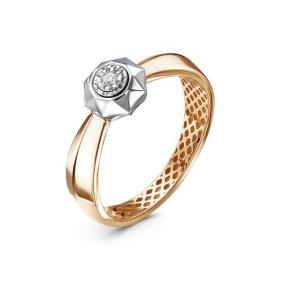 Золотое кольцо КЮЗ Del'ta Dди110655р с бриллиантом Dди110655р фото