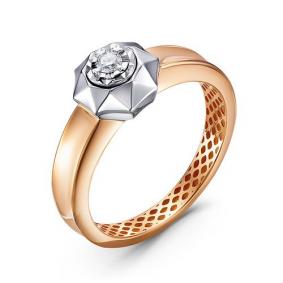 Золотое кольцо КЮЗ Del'ta Dди110656р с бриллиантом Dди110656р фото