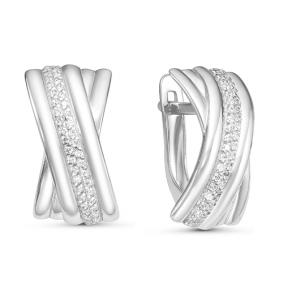 Серьги из белого золота КЮЗ Del'ta Dдлл120023а с фианитом Dдлл120023а фото