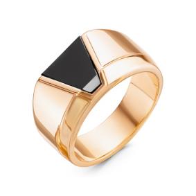 Золотая мужская печатка КЮЗ Del'ta с фианитом Dдп040017 Dдп040017 фото