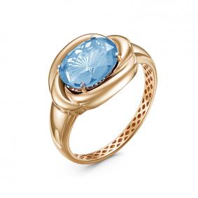 Золотое кольцо КЮЗ Del'ta Dдпд315274р с топазом Dдпд315274р фото