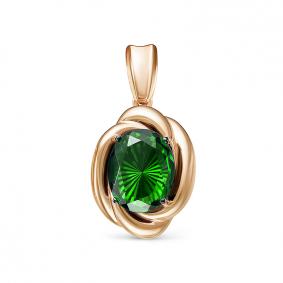 Золотая подвеска КЮЗ Del'ta с ситаллом цвета Изумруд Dдпд330275р Dдпд330275р фото