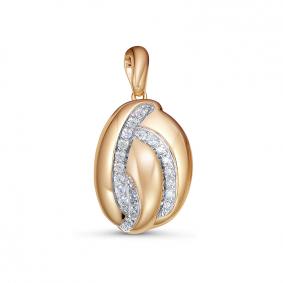 Золотая подвеска КЮЗ Del'ta Dдф031051р с фианитом Dдф031051р фото