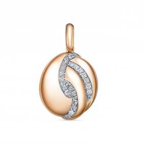 Золотая подвеска КЮЗ Del'ta Dдф031065р с фианитом Dдф031065р фото