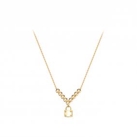 Колье из лимонного золота КЮЗ Del'ta Dдф0701841рл с фианитом Dдф0701841рл фото