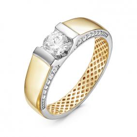 Золотое кольцо КЮЗ Del'ta Dдф090010л с фианитом Dдф090010л фото