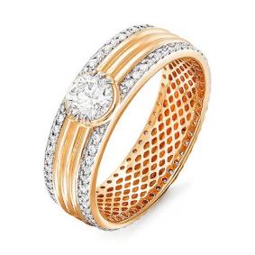 Золотое кольцо КЮЗ Del'ta Dдф090012 с фианитом Dдф090012 фото