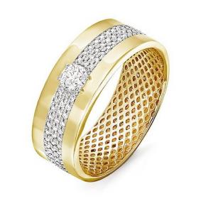 Кольцо из лимонного золота КЮЗ Del'ta Dдф090019л с фианитом Dдф090019л фото