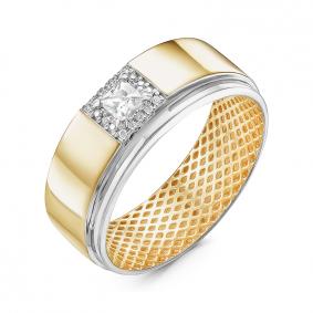 Кольцо из лимонного золота КЮЗ Del'ta Dдф090023л с фианитом Dдф090023л фото