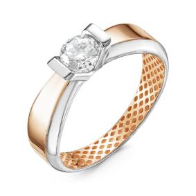 Золотое кольцо КЮЗ Del'ta Dдф110001 с фианитом Dдф110001 фото