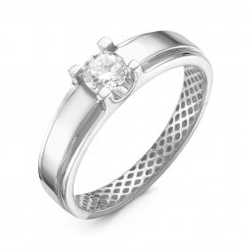 Кольцо из белого золота КЮЗ Del'ta Dдф110002б с фианитом Dдф110002б фото