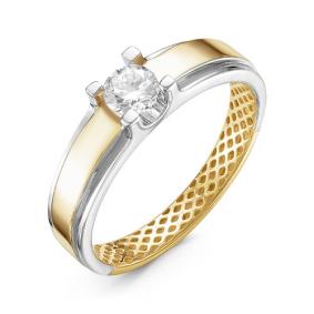 Кольцо из лимонного золота КЮЗ Del'ta Dдф110002л с фианитом Dдф110002л фото
