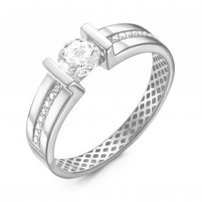 Кольцо из белого золота КЮЗ Del'ta Dдф110005б с фианитом Dдф110005б фото