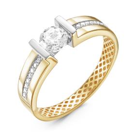 Кольцо из лимонного золота КЮЗ Del'ta Dдф110005л с фианитом Dдф110005л фото