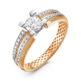 Золотое кольцо КЮЗ Del'ta Dдф110008 с фианитом Dдф110008 фото