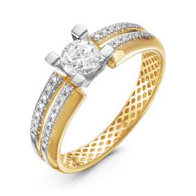 Кольцо из лимонного золота КЮЗ Del'ta Dдф110008л с фианитом Dдф110008л фото