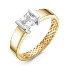 Кольцо из лимонного золота КЮЗ Del'ta Dдф110009л с фианитом Dдф110009л фото