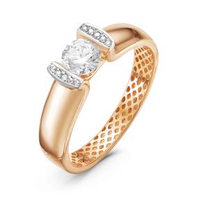 Золотое кольцо КЮЗ Del'ta Dдф110011 с фианитом Dдф110011 фото