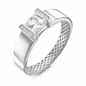 Кольцо из белого золота КЮЗ Del'ta Dдф110013б с фианитом Dдф110013б фото