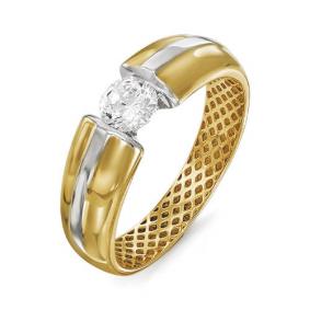 Кольцо из лимонного золота КЮЗ Del'ta Dдф110014л с фианитом Dдф110014л фото