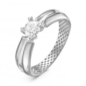 Кольцо из белого золота КЮЗ Del'ta Dдф110019б с фианитом Dдф110019б фото