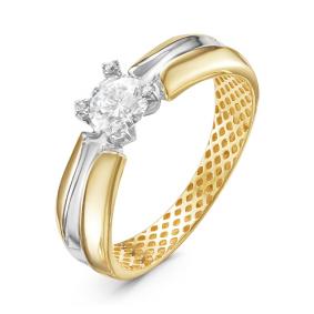 Золотое кольцо КЮЗ Del'ta Dдф110019л с фианитом Dдф110019л фото