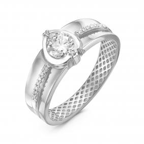 Кольцо из белого золота КЮЗ Del'ta Dдф110021б с фианитом Dдф110021б фото