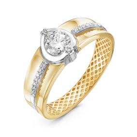 Золотое кольцо КЮЗ Del'ta Dдф110021л с фианитом Dдф110021л фото