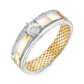 Кольцо из лимонного золота КЮЗ Del'ta Dдф110022л с фианитом Dдф110022л фото