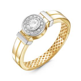 Кольцо из лимонного золота КЮЗ Del'ta Dдф110023л с фианитом Dдф110023л фото