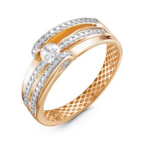 Золотое кольцо КЮЗ Del'ta Dдф110032 с фианитом Dдф110032 фото