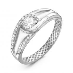 Кольцо из белого золота КЮЗ Del'ta Dдф110033б с фианитом Dдф110033б фото