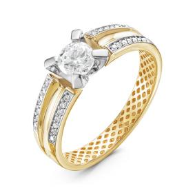 Кольцо из лимонного золота КЮЗ Del'ta Dдф110034л с фианитом Dдф110034л фото