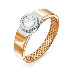 Золотое кольцо КЮЗ Del'ta Dдф110038 с фианитом Dдф110038 фото