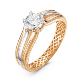 Золотое кольцо КЮЗ Del'ta Dдф110042 с фианитом Dдф110042 фото