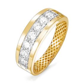 Кольцо из лимонного золота КЮЗ Del'ta Dдф110046л с фианитом Dдф110046л фото