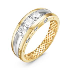 Кольцо из лимонного золота КЮЗ Del'ta Dдф110053л с фианитом Dдф110053л фото